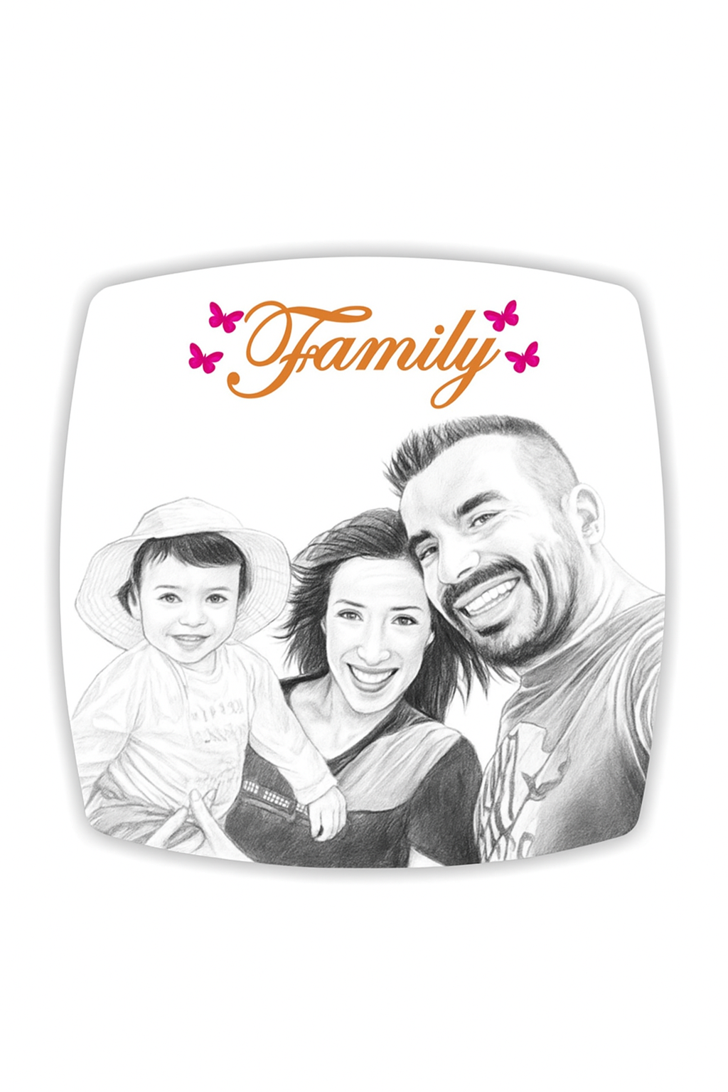 Custom Wooden Photo Fridge Magnet – Rounded Square