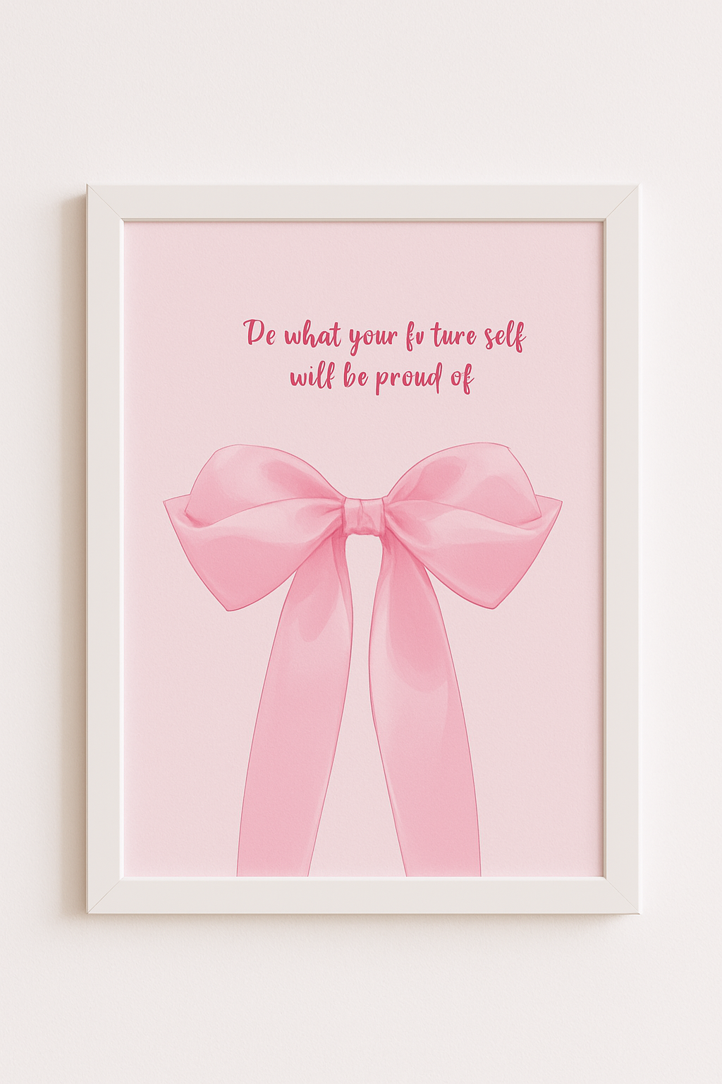“Soft Pink Bow” – Aesthetic Minimal Frame (Kawaii Vibes 🎀)