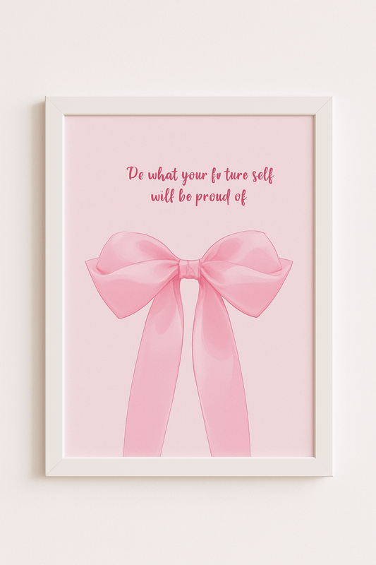 “Soft Pink Bow” – Aesthetic Minimal Frame (Kawaii Vibes 🎀)