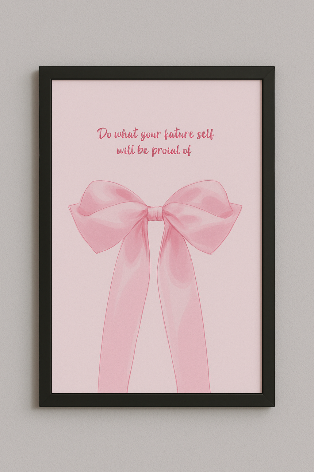 “Soft Pink Bow” – Aesthetic Minimal Frame (Kawaii Vibes 🎀)