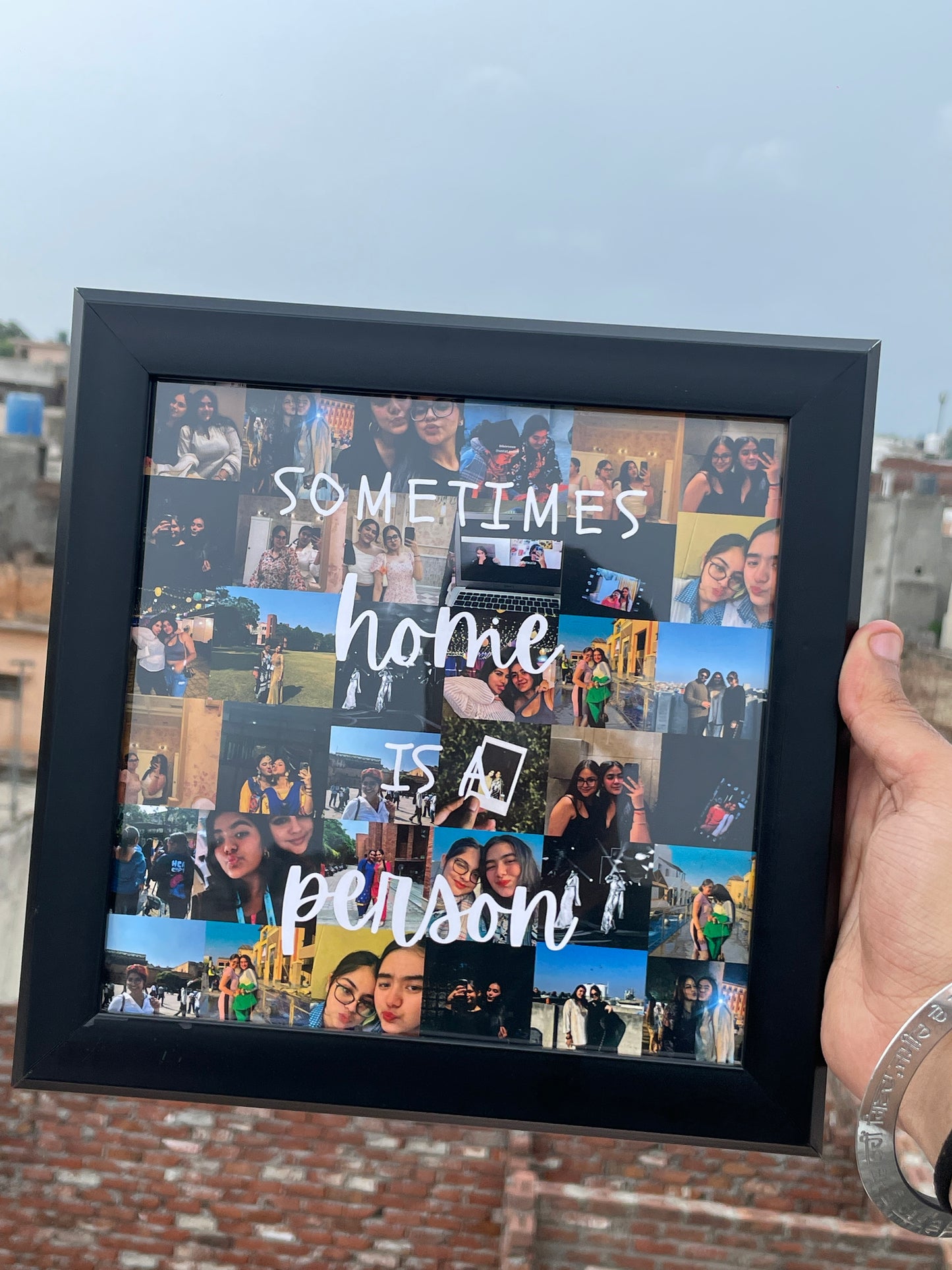 Personalized “Sometimes Home is a Person” Photo Collage Frame