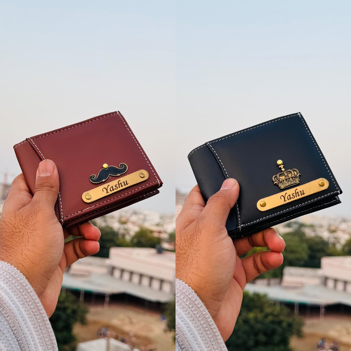 Men’s Personalised Leather Wallet with Name Engraving | Custom Gift