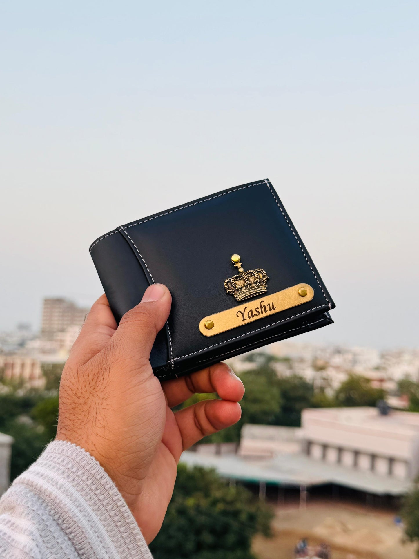 Men’s Personalised Leather Wallet with Name Engraving | Custom Gift